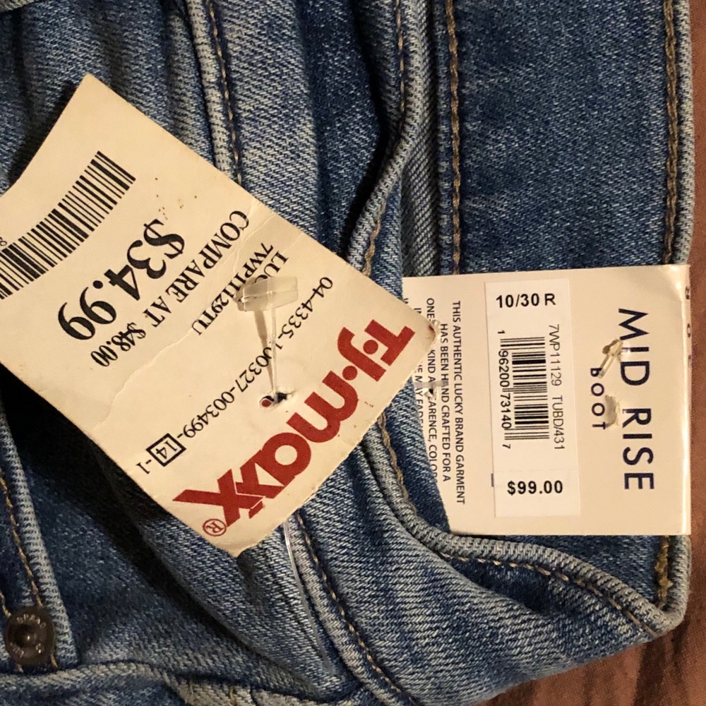 Lucky Brand MidRise Boot cut jeans brand new with tags size 10 waist 30R length